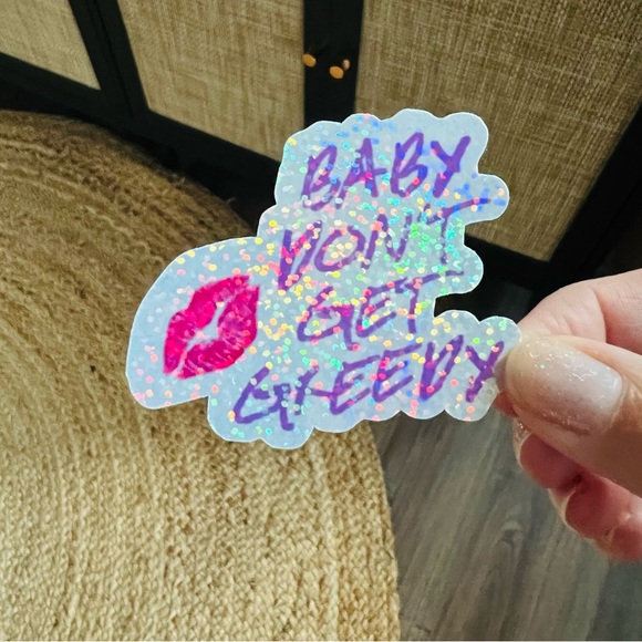 💖💋😘  Tate McRae pink Stickers Music Girly Glitter Stickers Set Of  5 🎶 - Picture 6 of 10